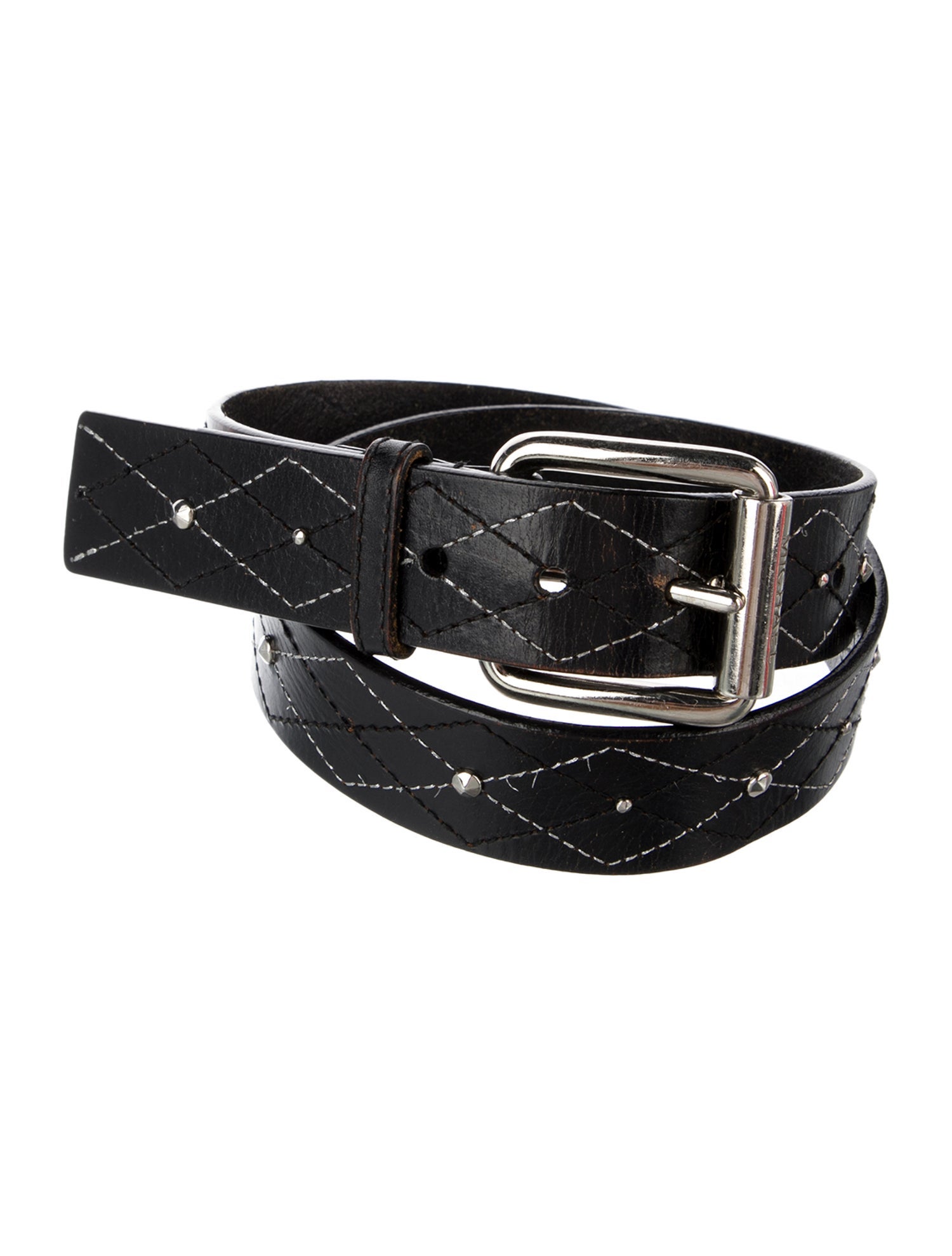 Michael Kors Leather Studded Accents Belt